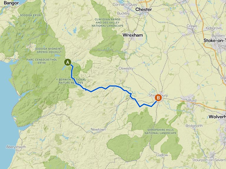 Bala to Shrewsbury 57 3.2 | road ride | Komoot